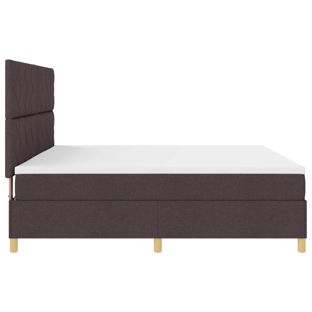 Letto Box Spring con Materasso & LED Marrone Scuro 200x200 cm Tessuto