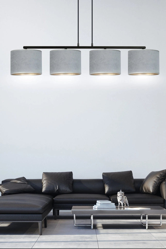 Lampadario Emibig Hilde 4 grigio/nero/oro 4xE27 dimmerabile