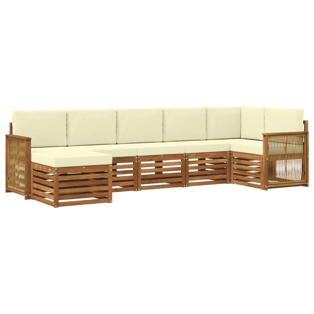 Set divano sezionale con cuscino 6 pcs Naturale e Crema