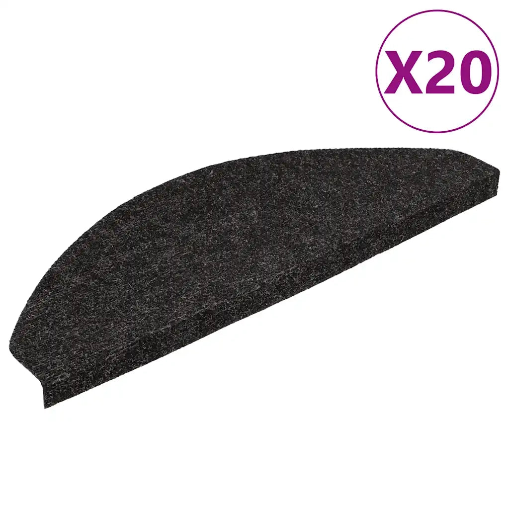 Tappetini Autoadesivi per Scale 20 pz Neri 56x17x3 cm