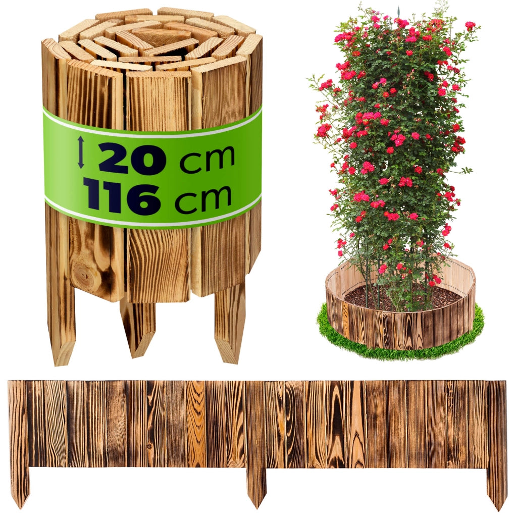 Recinzione da giardino in legno KADAX Palisade, infissa nel terreno, colore marrone, 20x116 cm.
