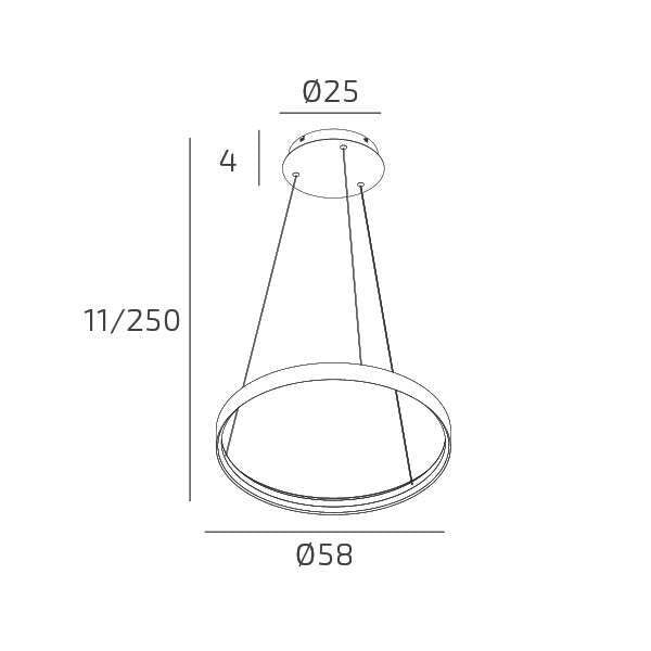 MALIKA SOSPENSIONE 60 CM ORO CHAMPAGNE LED CCT SWITCH 3000/4000/6000°K 42W 5219-5354LM CRI 90