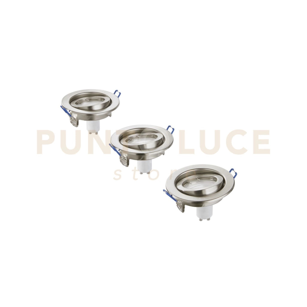 KIT  3 PEZZI  INCASSI LED MATRIX ORIENTABILI NIKEL 3 LUCI ATTACCO GU10 5W 3X430LM 3000K 10X8X10,5CM