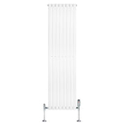 Radiatore Verticale Ovale 1800x480mm Bianco con Valvole TRV