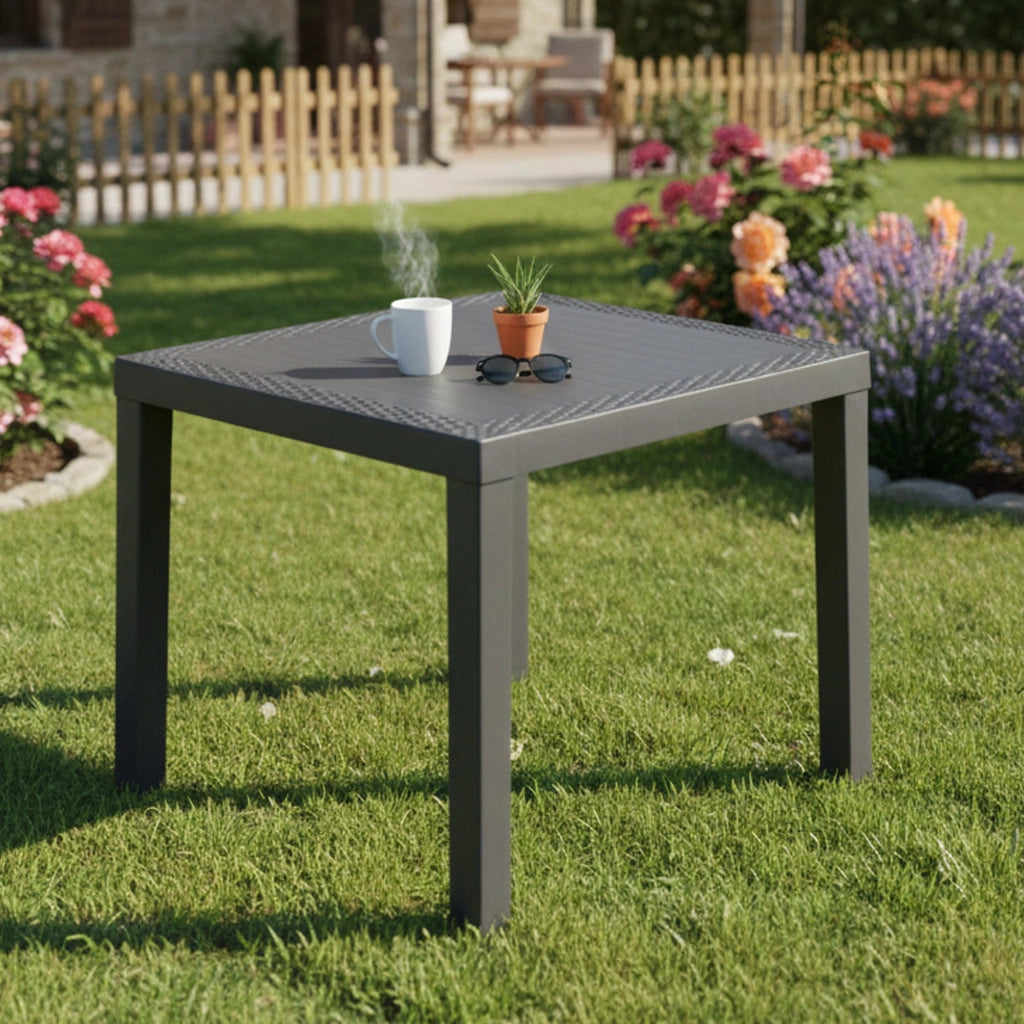 Cobbtown, Tavolo da Esterno 4 Posti Made in Italy, 78x65x72h cm Nero Antracite