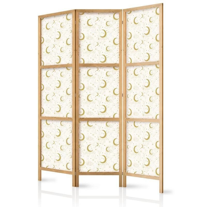 Paravento giapponese - Moonlit Nights - Delicate Moons and Clouds in Warm Tones Larghezza x Altezza Decor: 135x172