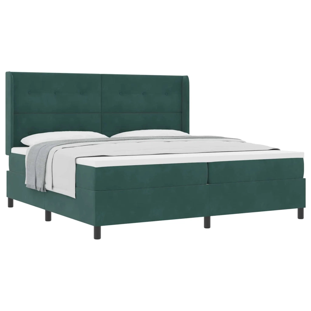 Letto a molle con testiera Verde Scuro 200 x 200 cm Velluto 3342083