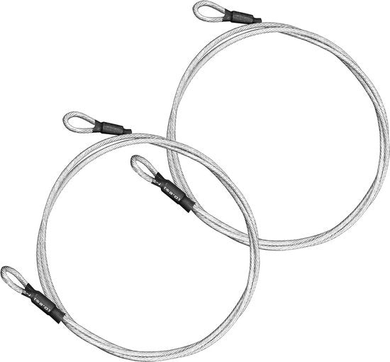 Cavo di sicurezza Lock (2 Pack) 3mm - Cavo a spirale in acciaio inossidabile - Lanyard di ancoraggio per bagagli - Cavo di sicurezza in acciaio inossidabile