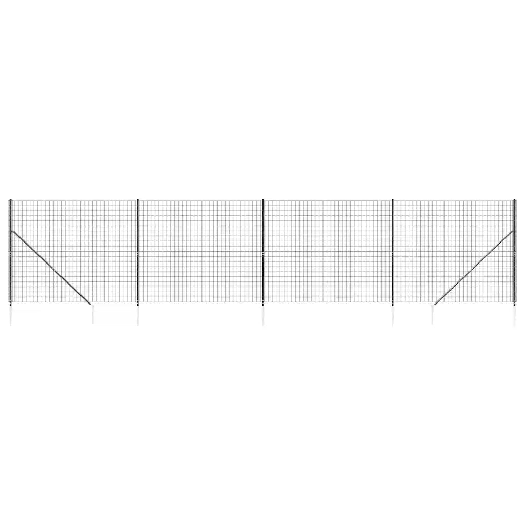 Recinzione Metallica con Picchetti Ancoraggio Antracite 1,4x10m 154259