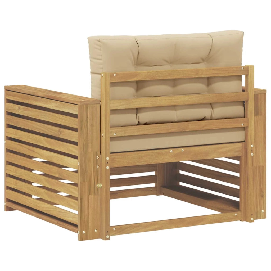 Divano da esterno-Divano da Giardino Poliestere Bianco e Beige 311910