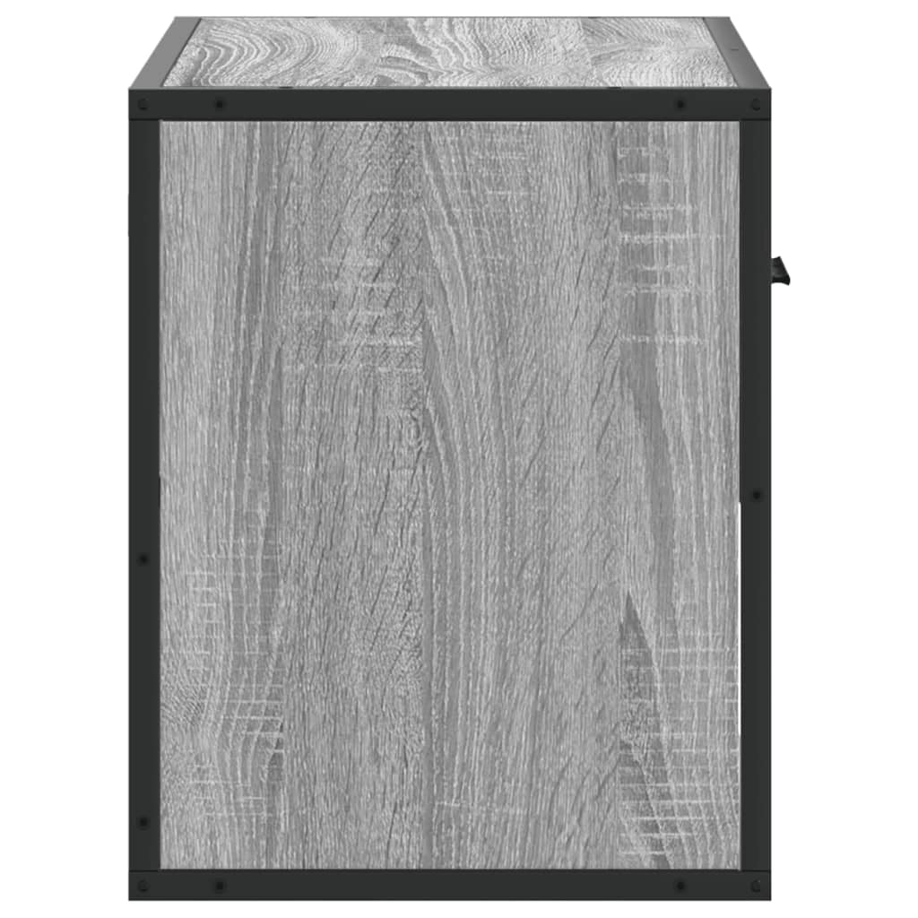 Mobile TV multimediale mensola TV credenza mobile TV sala da pranzo soggiorno camera da letto Sonoma 60 x 31 x 39,5 cm legno ingegnerizzato e metallo grigio 02_0028445
