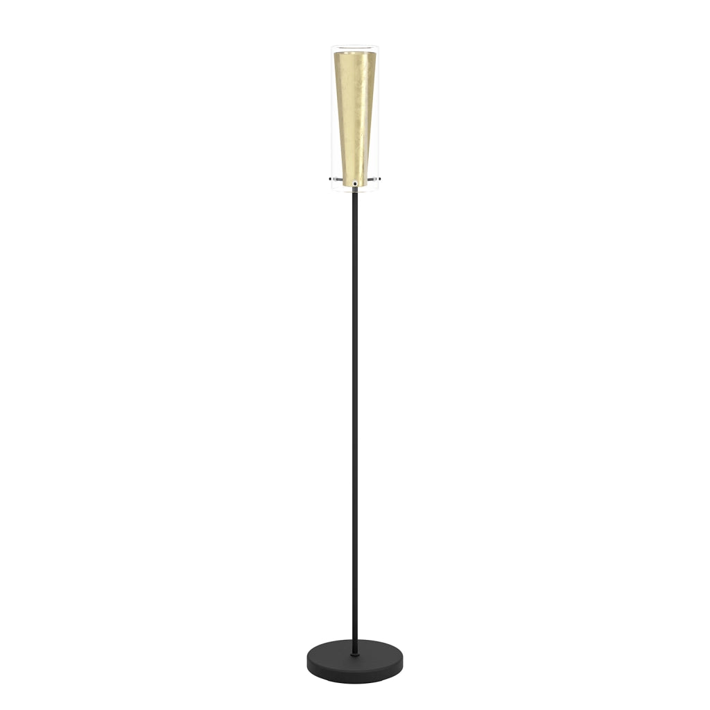 Piantana Contemporanea Pinto Gold Acciaio Nero 1 Luce E27
