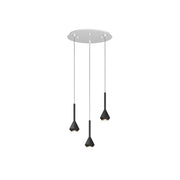 Lampadario Moderno Aygo Metallo Bianco E Nero 3 Luci Gu10