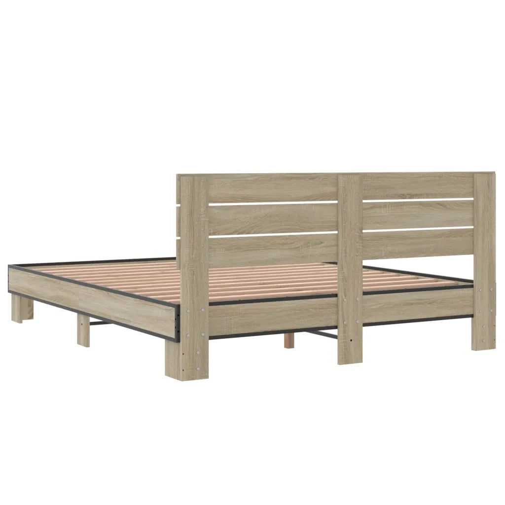 vidaXL Giroletto Rovere Sonoma 150x200 cm in Legno Multistrato Metallo