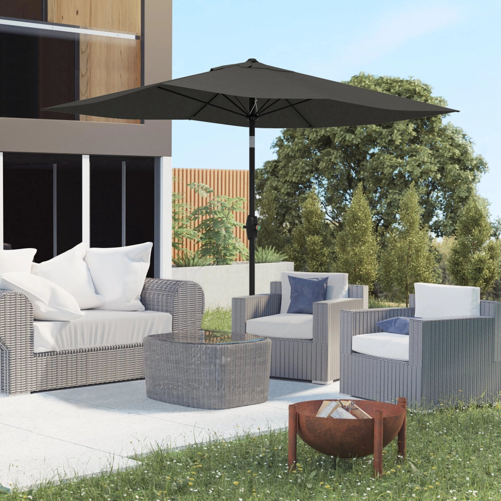 Ombrellone da Giardino Rettangolare Inclinabile ¨C Zephmum ¨C Grigio 2x3 m