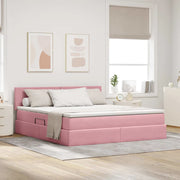 Letto con Contenitore con materasso Rosa 180 x 200 cm Velluto 3370718