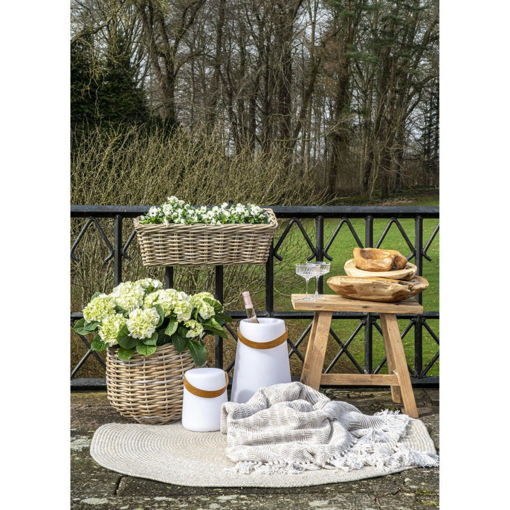 Set di 2 Cesti Portaoggetti Pulo, Marrone, Rattan, 27x27x21 cm