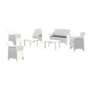 Salottino Outdoor Curno, set Salotto da Esterno 6 Posti Made in Italy, Bianco