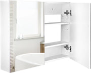 Cassettone per bagno - Bianco - Specchio - Pannelli regolabili - Porte doppie
