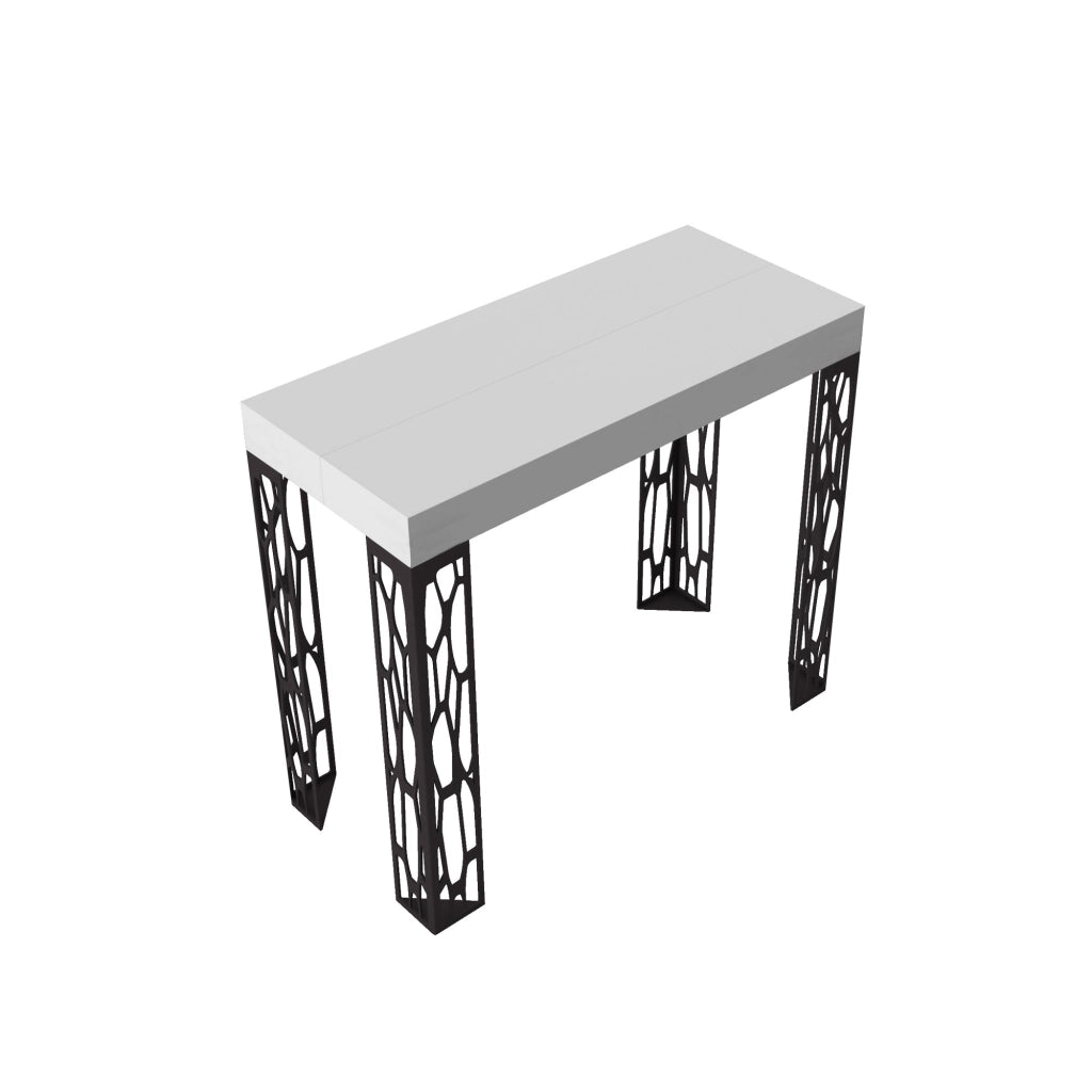 Consolle Allungabile 90-196x40x77 cm in Nobilitato Bianco