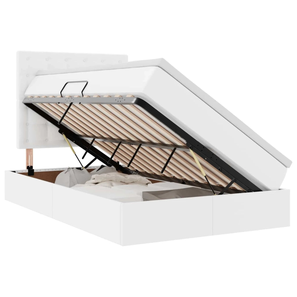 Letto con contenitore e LED con led Bianco Puro 120 x 200 cm 3372298