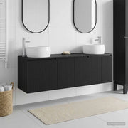 Set di Armadi da Bagno 3 pz Nero 49,5 x 44,5 x 66 cm
