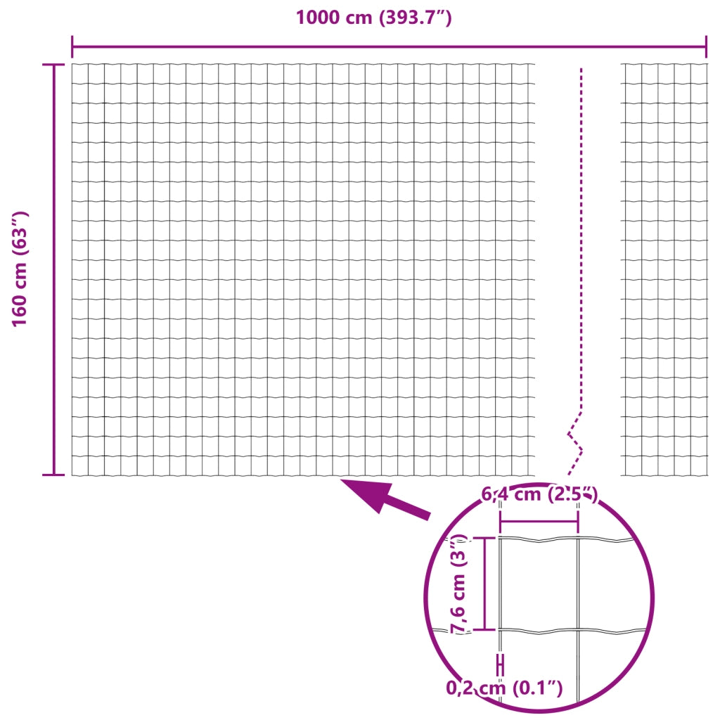 Euro Fence Grigio 1,6x10 m Acciaio