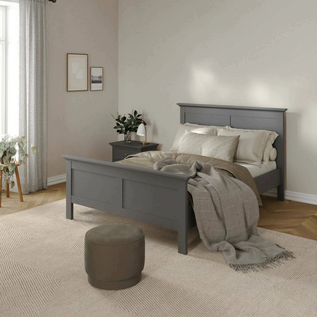 Letto piazza e mezza Umbert, Sommier per camera da letto, Giroletto per stanza, Struttura porta materasso, 211x158 h110 cm, Grigio