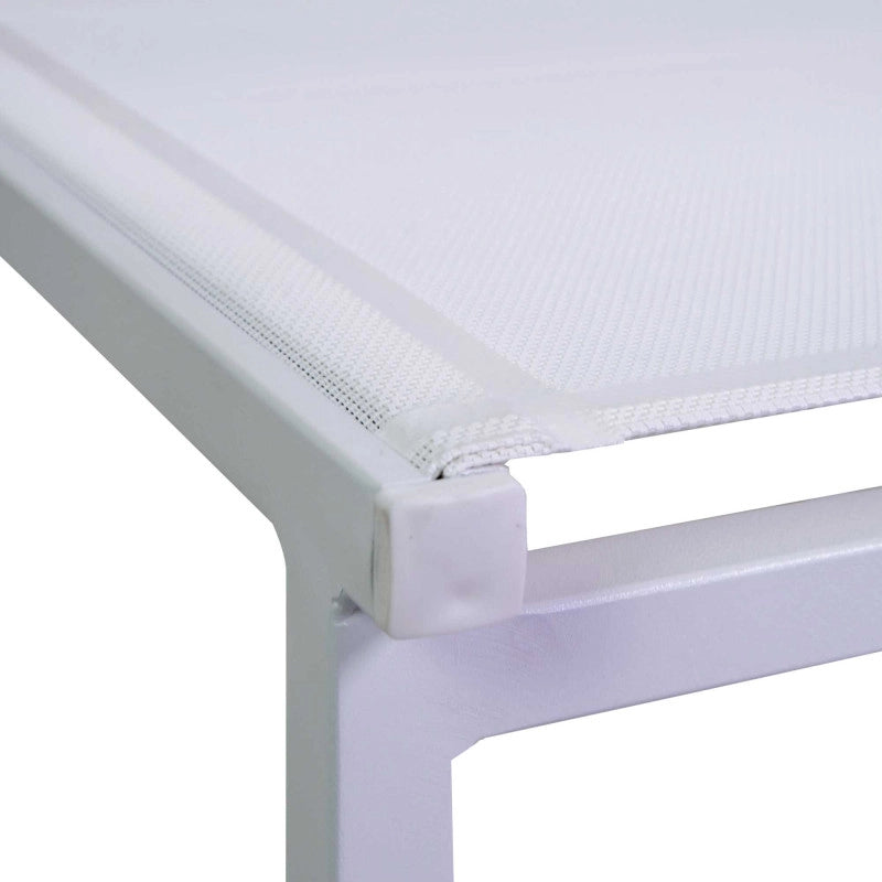 Sedia alluminio sullivan bianco con textilene bianco cm 55x46h43/88