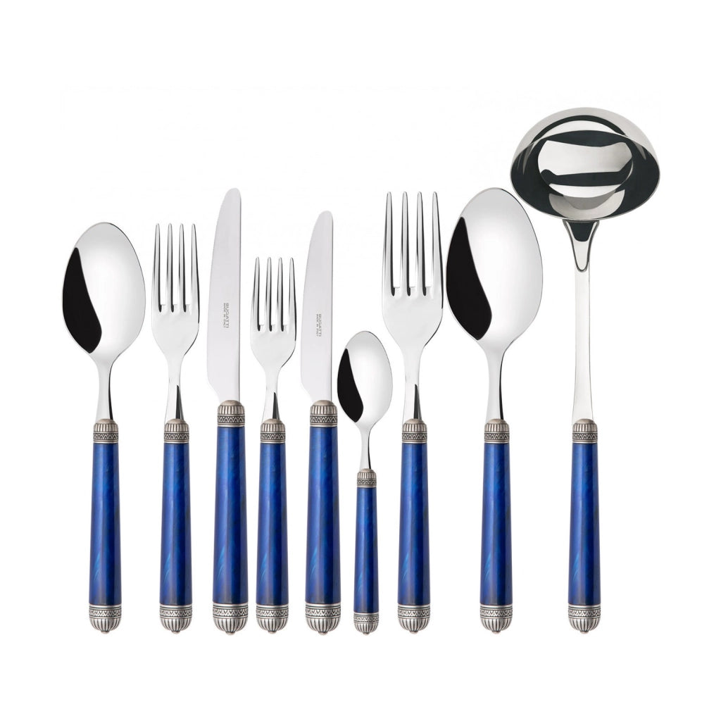 DORICO Ghiera Argento Anticato, Posate Set 75 Pz, Scatola