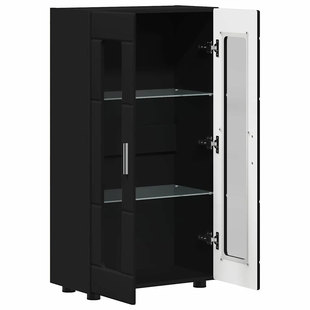 Credenza | Madia | Buffet da pranzo | Armadio da pranzo FLORIN Nero 55,5 x 29 x 100 cm Legno multistrato