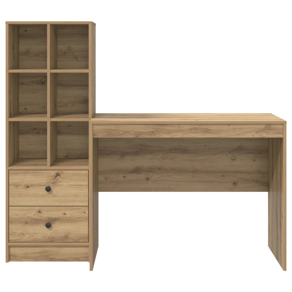 Scrivania con Magazzino Quercia Artigianale Legno Ingegnerizzato