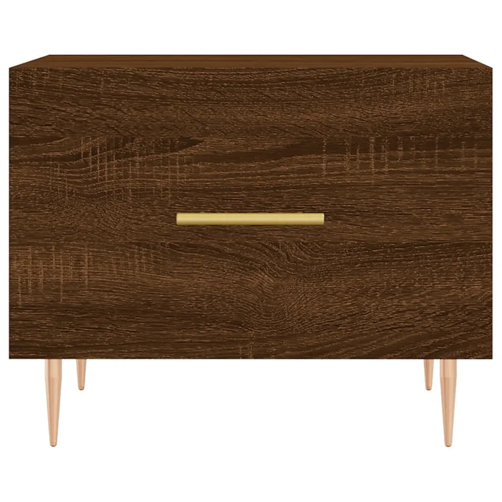 Tavolini Salotto 2 pz Rovere Marrone 50x50x40 Legno Multistrato 829379