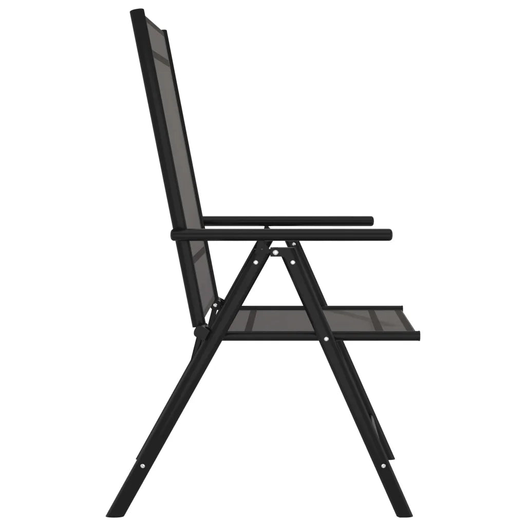 Sedie da Giardino Pieghevoli 6 pz in Textilene Nere 312179