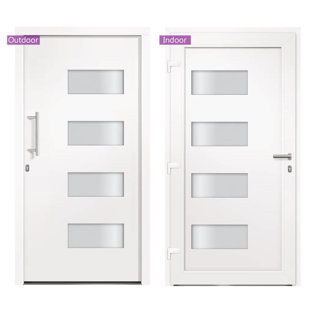 Porta d'Ingresso in Alluminio e PVC Bianco 100x210 cm cod mxl 61797