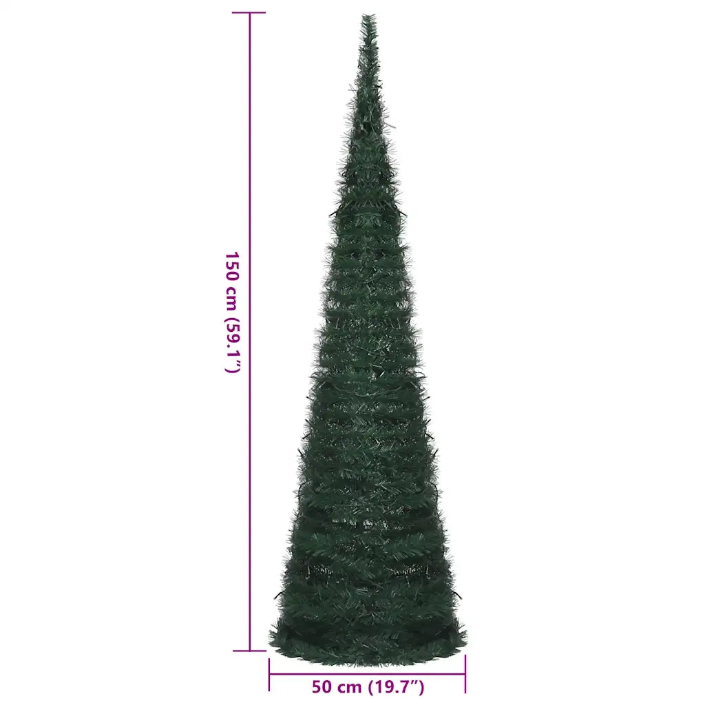 Albero di Natale | Decorazioni natalizie Artificiale Apribile Preilluminato Verde 150cm