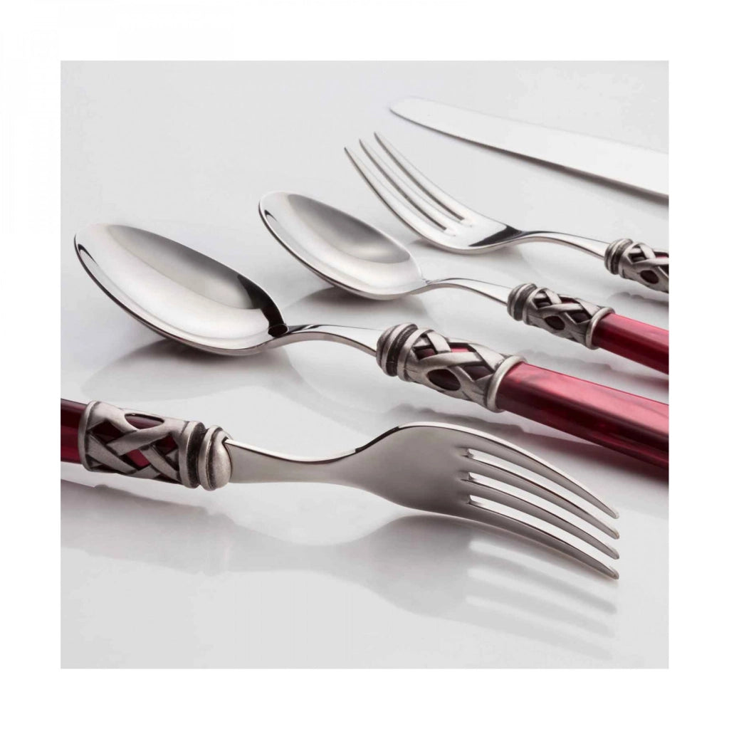 ALADDIN Ghiera Argento Anticato, Posate Set 44 Pz, Scatola