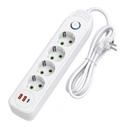Multipresa Con Prolunga, 4 Prese + 2 Porte Usb-a + Usb-c Jnh025-4b White
