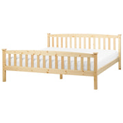 Letto matrimoniale in legno di pino chiaro 180 x 200 cm rete a doghe