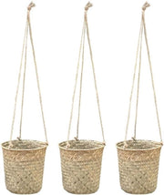 Vaso a sospensione di alghe marine - vaso intrecciato per piante di erbe - contenitore per piante per balcone e giardino - decorazione per fiori per Pasqua, matrimonio, compleanno - decorazione da parete festiva