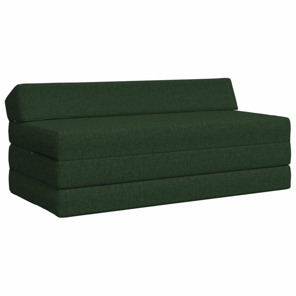 Divano Letto Pieghevole Verde Scuro 120 x 60 x 49 cm Tessuto 900037