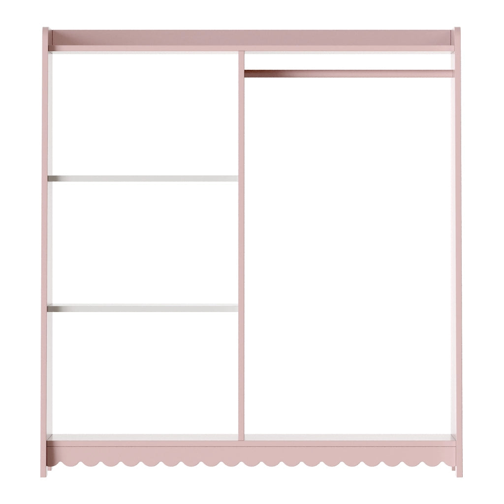 Guardaroba Aperto Vestnes per Cameretta 90x80x38 cm a Misure di Bimbi - Rosa/Bianco [en.casa]