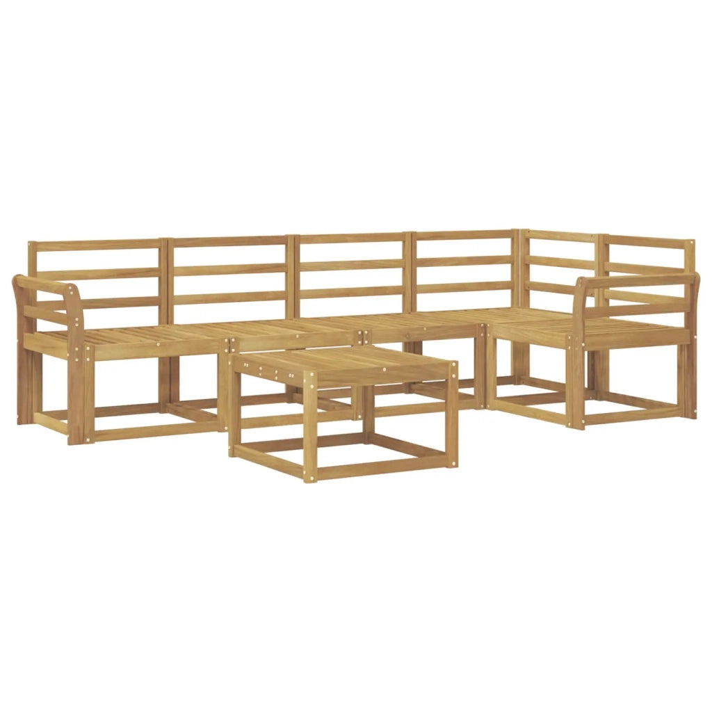 Set di divani da esterno 6 pcs Bianco Legno di Acacia Massello 3387663