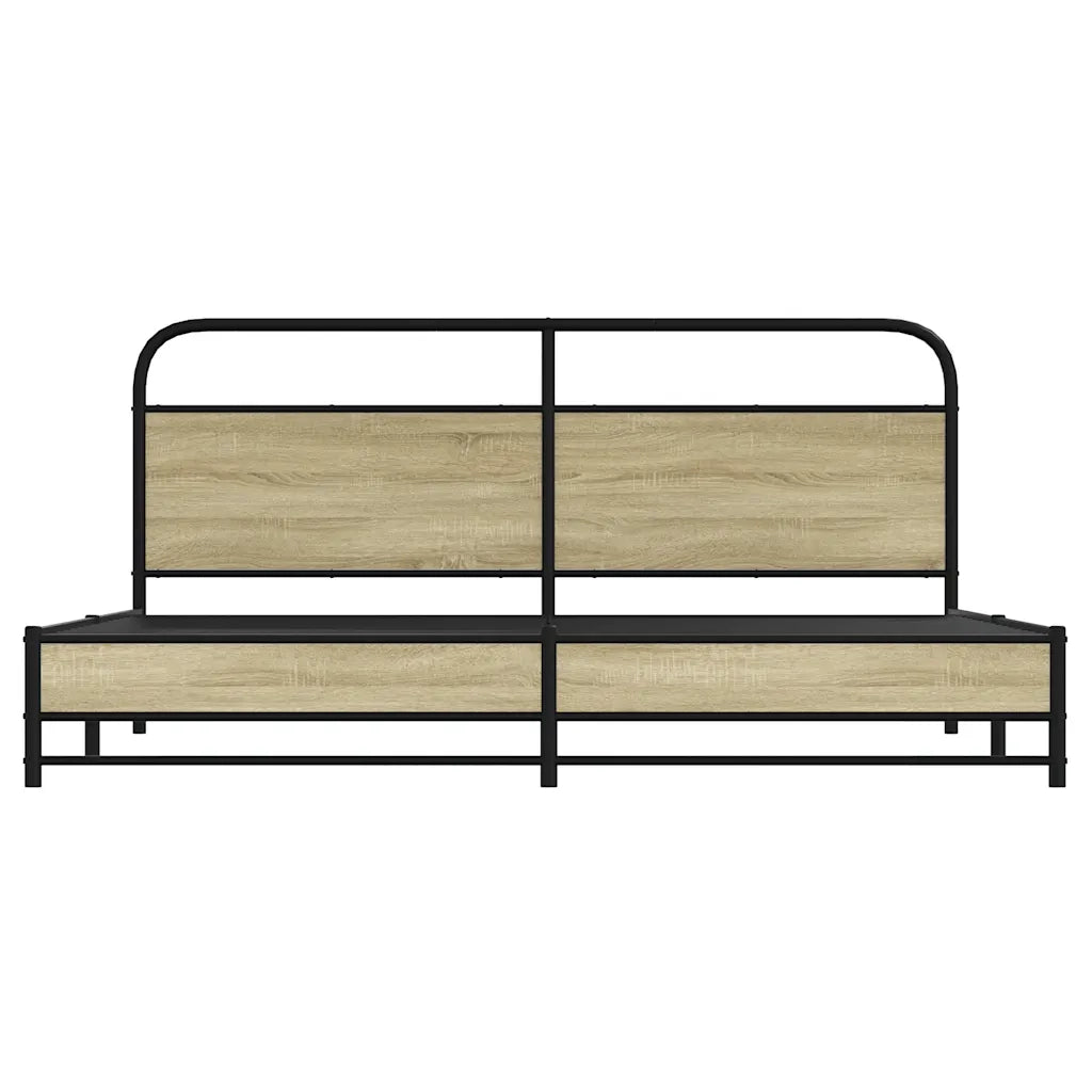 Giroletto senza Materaso in Metallo Rovere Sonoma 180x200 cm 3318689