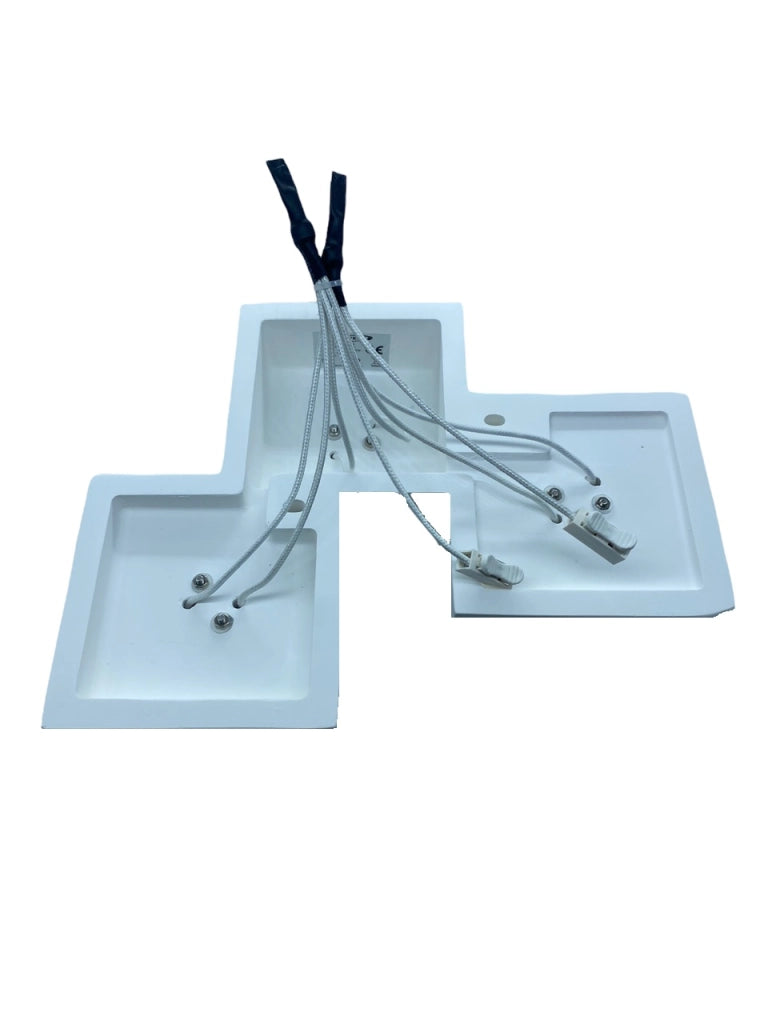 Lampada gesso da soffitto plafoniera a 3 cubi attacco faretto GU10 luce fredda