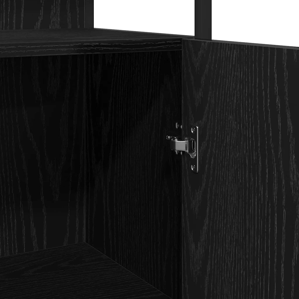 Mobile da Bagno con lo scaffale Rovere nero 33 x 33 x 185,5 cm 862240