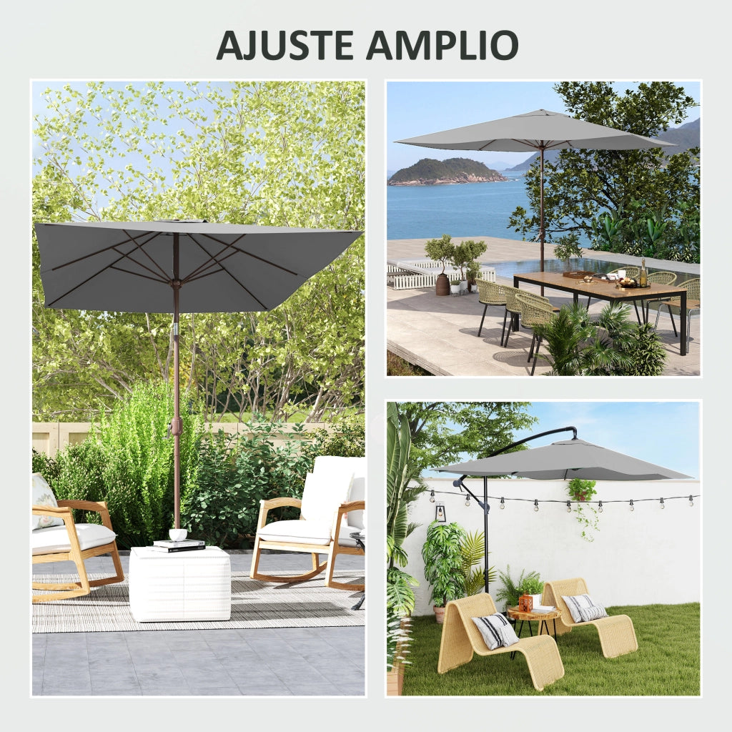 Toldo da giardino 3x2 m ¨C Zephmum ¨C Grigio con protezione UV 50+