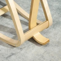 Sedia Inginocchiatoio Dondolante in Tessuto Effetto Lino e Legno di Betulla, 51x84x93 cm, Nero