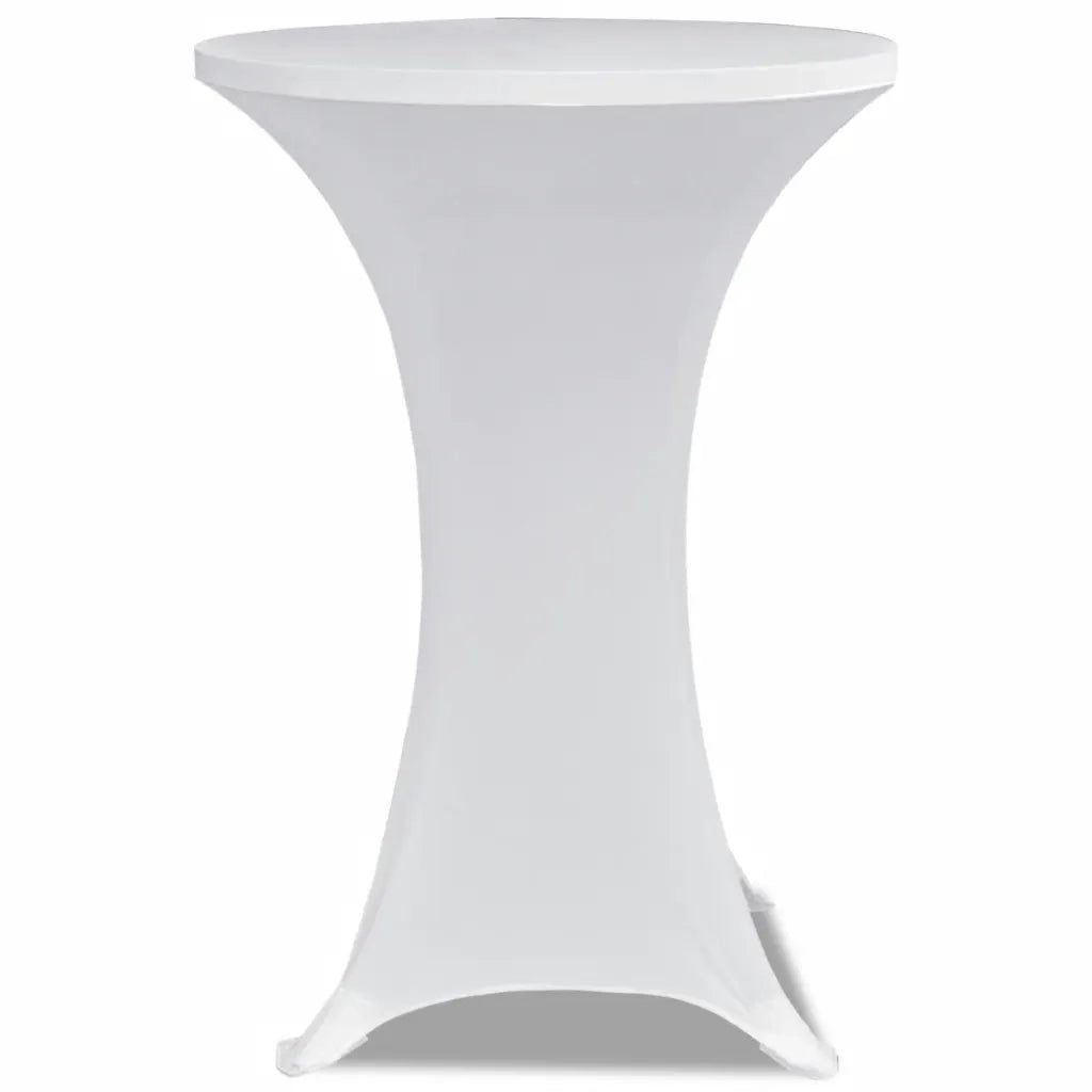 Copritavolo ?70 cm Bianco Tessuto elasticizzato 2 pezzi CFW4641356
