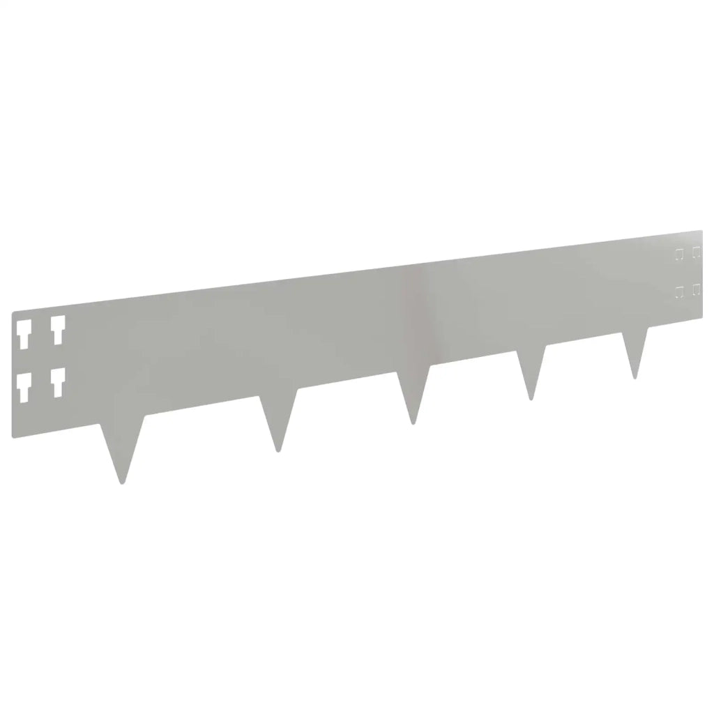 Bordura per Prato 20 pcs 100 x 20 cm Acciaio Argento 8008595